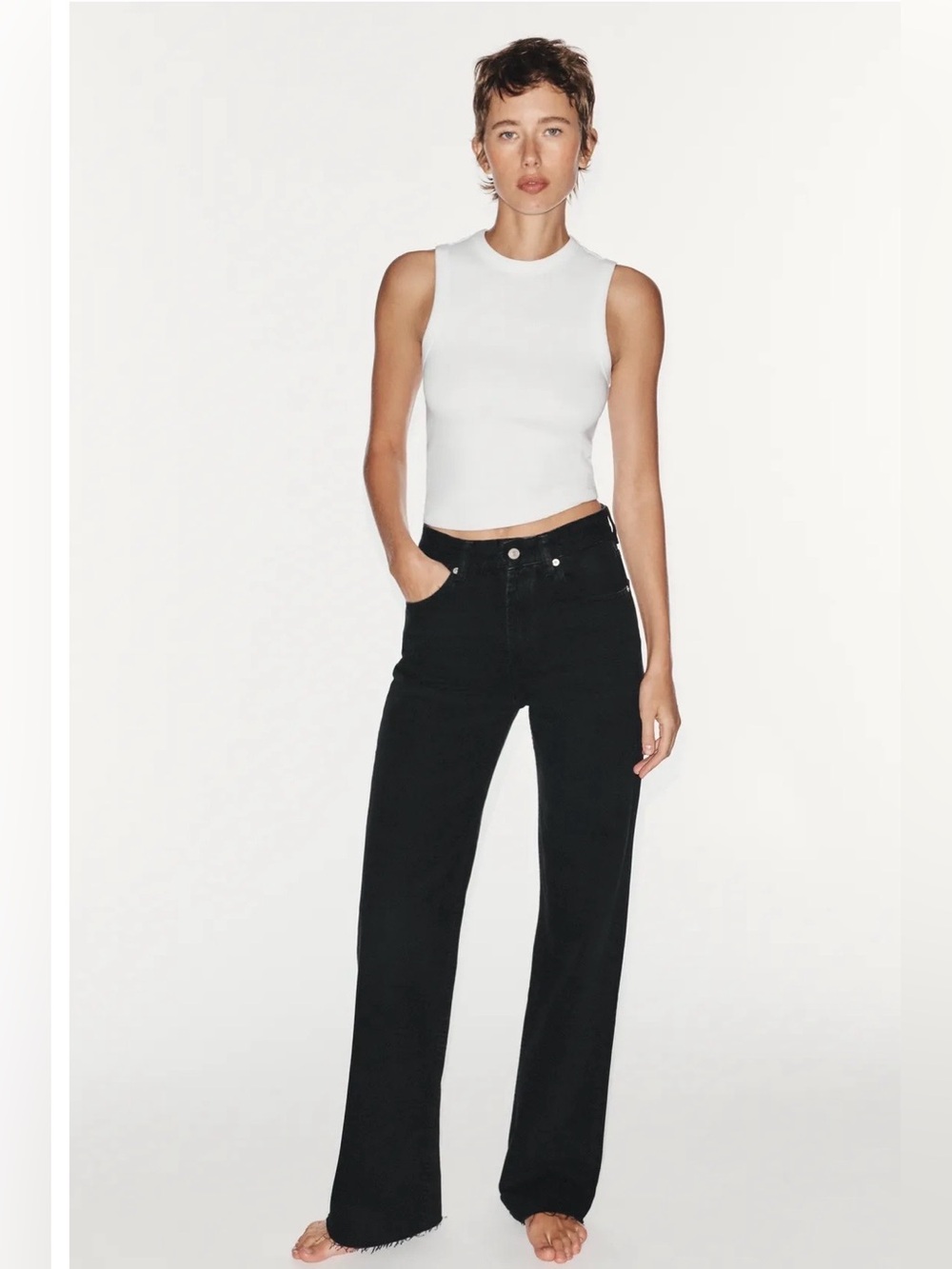 Zara TRF High-Rise Wide Leg Jeans